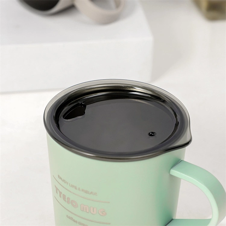 Travel Double Walled Cup Insulated Stainless Steel Coffee Mug with Handle and BPA Free Lid