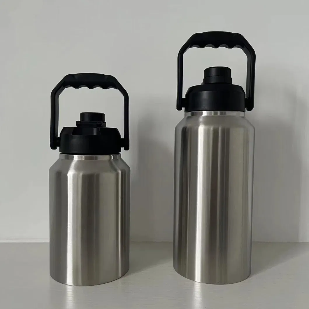 Double Wall Insulated Gallon Jugs Outdoor Water Bottle with Lid