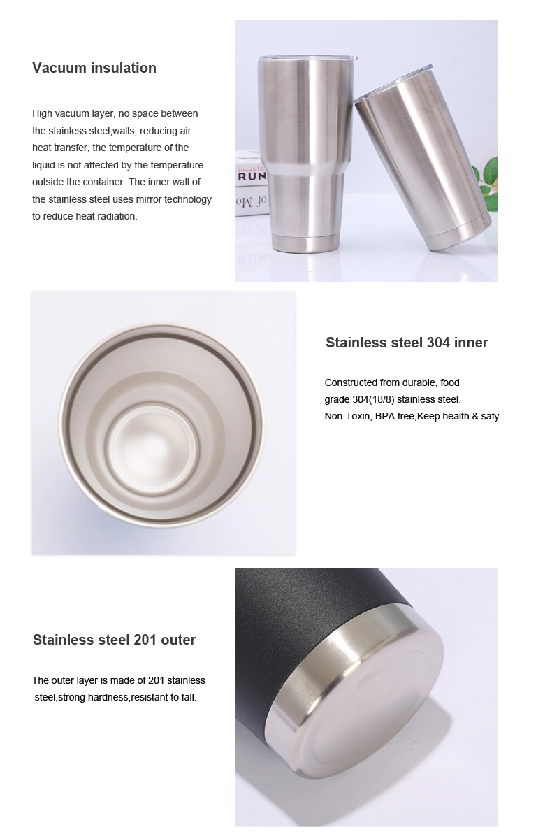 Wholesale Double Wall Insulated Vacuum Magnetic Lid Coffee Tumbler Cup 20oz 30oz Stainless Steel Travel Beer Tumbler