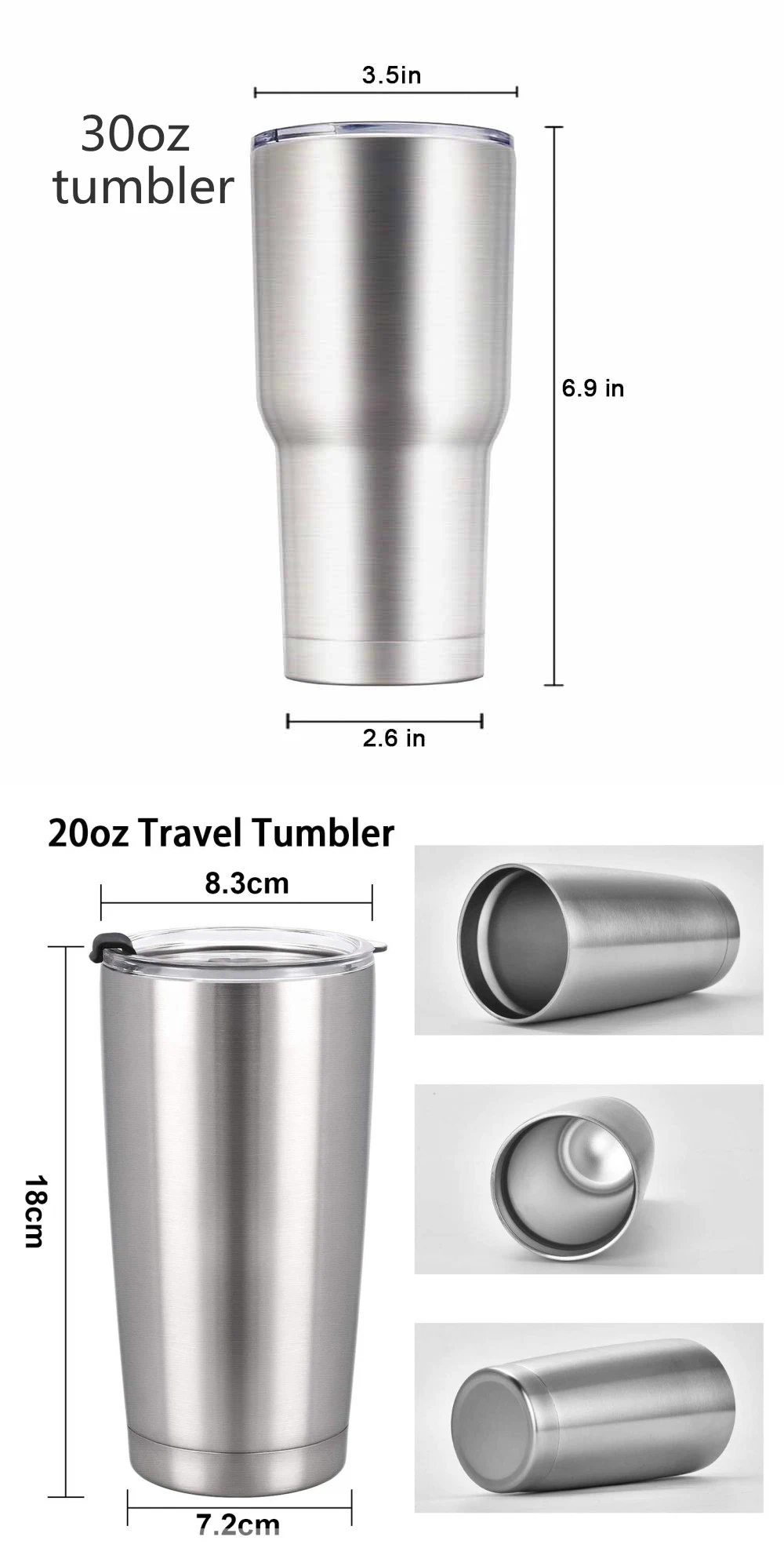 Wholesale Outdoor Travel Coffee Mug Double Wall Vacuum Insulated 20 Oz 30 Oz Beer Tumbler Insulated Stainless Steel Tumbler