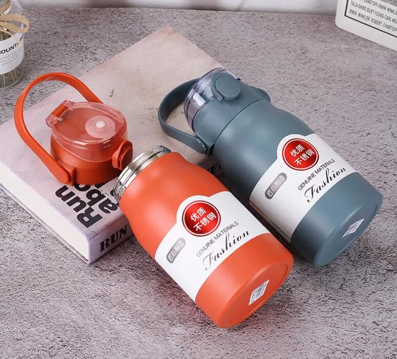 304 Stainless Steel Insulation Cup Portable Vacuum Outdoor Sports Water Bottle Portable Simple Bouncing Travel Jug Wholesale