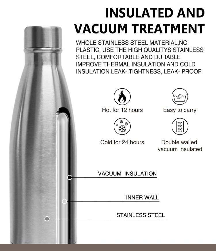 Hot Sale 18/8 Double Wall Stainless Steel Bottle Vacuum Insulated BPA Free Cola Sport Water Bottle