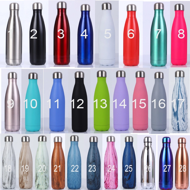 Double Wall Insulated Stainless Steel Cola Shape Sport Water Bottle
