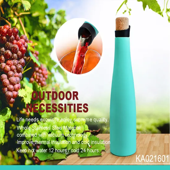 Customized 500/700/1000ml Stainless Steel Straight Bottle for Outdoor Vacuum Insulated Sport Wine Water Bottle 
