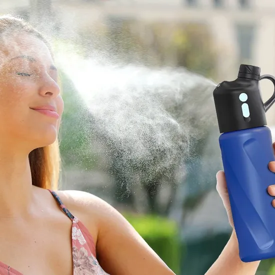 Personal Cooling Spray Water Bottle for Outdoor Sports, Gym, Hiking, and Summer Activities 