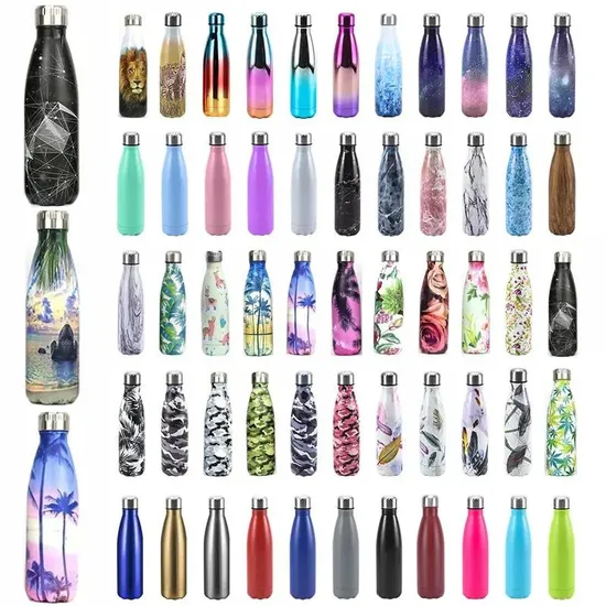 Vacuum Sport Copper Stainless Steel Thermal Cola Shape Drink Insulated Water Bottles 