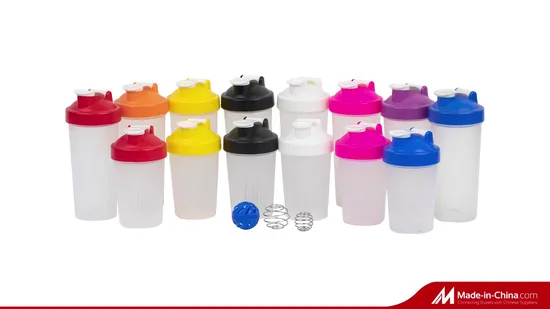 400ml Classic Loop Top Plastic Shaker Bottle with Wide Mouth 