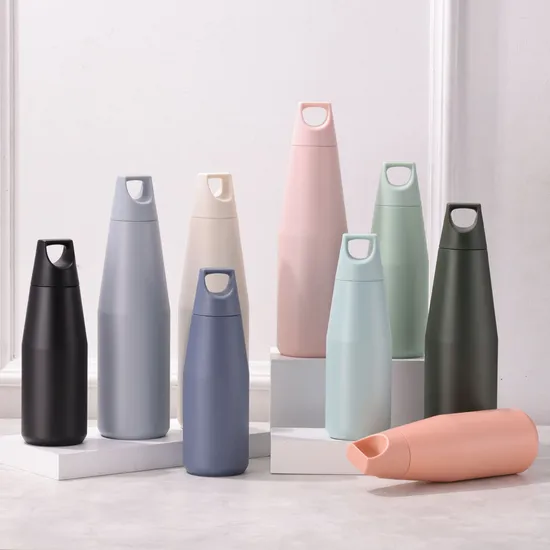 Powder Coated Insulated 580ml 1080ml Double Wall Stainless Steel Vacuum Flask with Handle Lid 