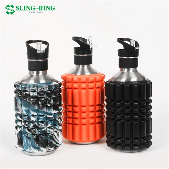 High Performance Stainless Steel Reusable Insulated Cool Sports Travel Size Foam Rollers Water Bottles for Yoga, Workout, Exercise 