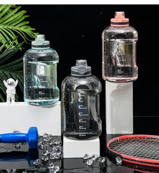 2 Gallon Water Bottle with Straw & Time Markings 