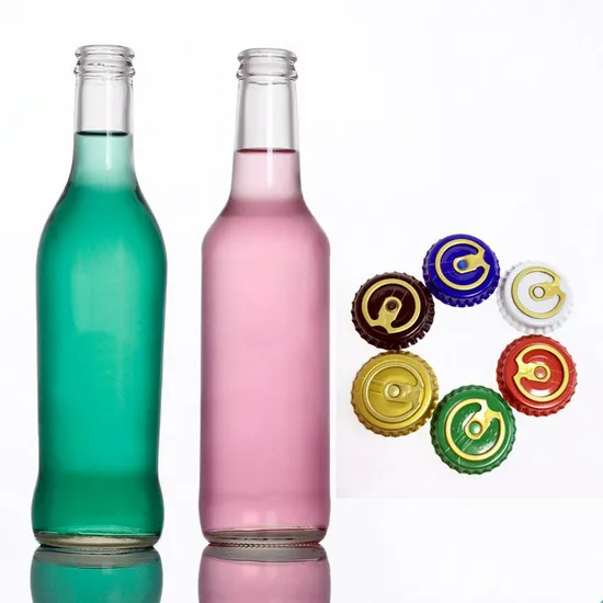 Wholesale 250ml 275ml Cocktail Empty Frosted Glass Bottle Popular Juice Cola Sparkig Water Glass Bottle with Metal Crown Caps 
