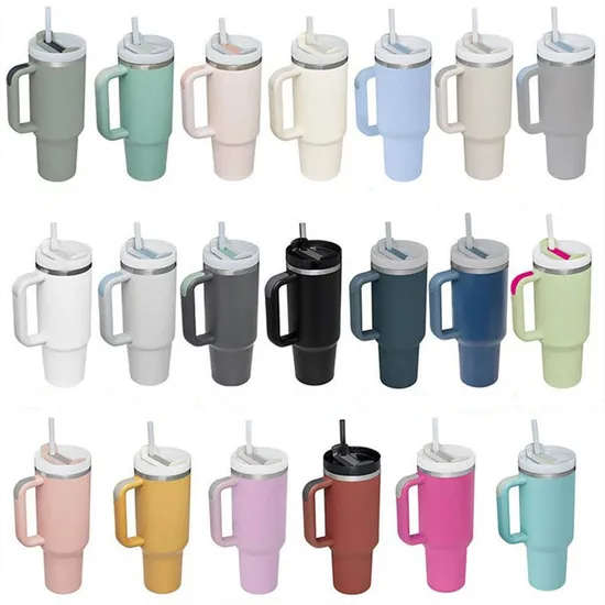 Trending Products Amazon New Arrival Dark Green Insulated Coffee Mug 30 Oz 40 Oz Stainless Steel Tumbler with Top Handle Leakproof 
