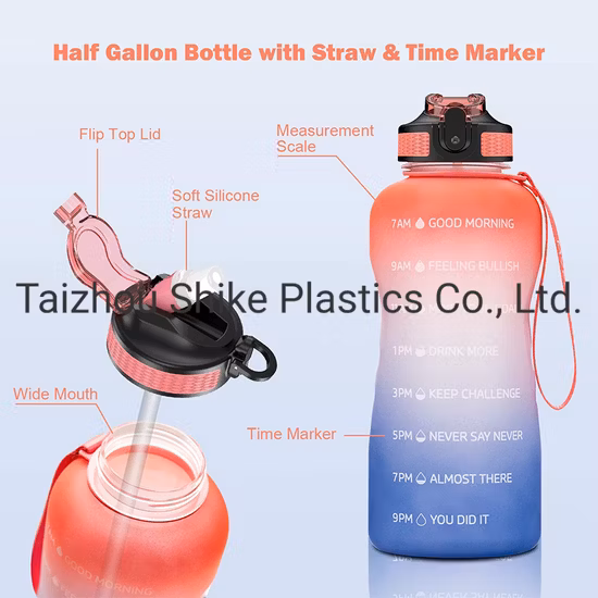 Motivational Water Bottle 64/100oz Half Gallon Jug with Straw and Time Marker Large Capacity Leakproof BPA Free Fitness Sports Water Bottle