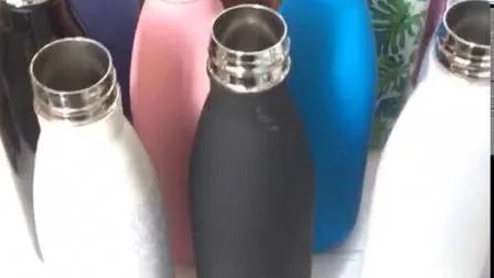 Rubber Base Coating Multi Function Insulated Double Walled Stainless Steel Vacuum Flask Cola Bottle Shape Water Bottle 
