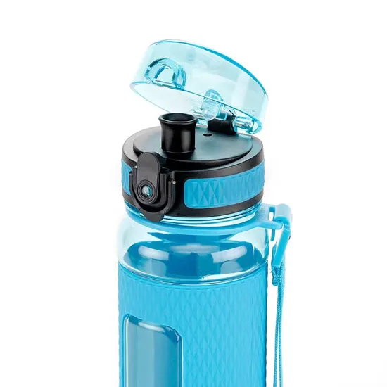 Plastic BPA Free One Click Flip Wattle Bottle Sport Water Bottle Applicable for Boiling Water Custom Packing Acceptable 