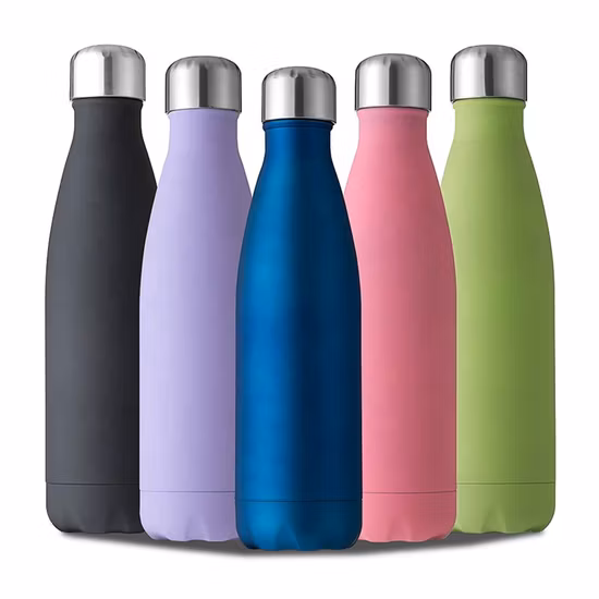 Sports Cola Shape Flask Double Wall Insulated Stainless Steel Water Bottle