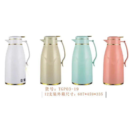 Tea Kettlevacuum Flask Arabic Vacuum Flask Plastic Body with Pink Glass 1.0L 