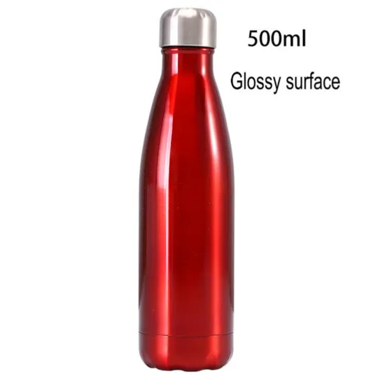 Double Wall Insulated Stainless Steel Cola Shape Sport Water Bottle 