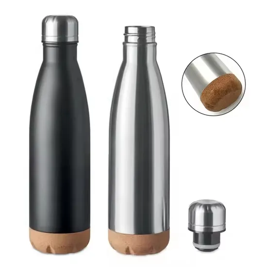 Eco Friendly Products Cola Shape Double Wall Metal Stainless Steel Vacuum Insulated Water Bottle with Cock Bottom 500ml 